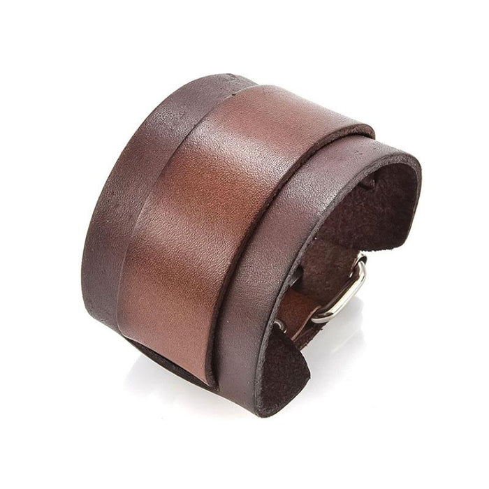 Wide Leather Cuff Bracelet