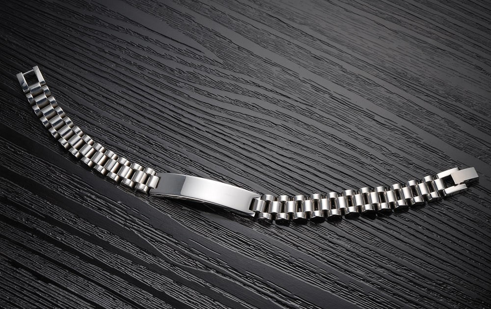 Men Fashion Casual Sporty Stainless Steel 21CM Long Jewelry Bangle