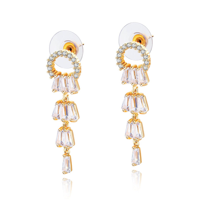Samba style trendy diamond earrings women fashion gold-plated copper earrings
