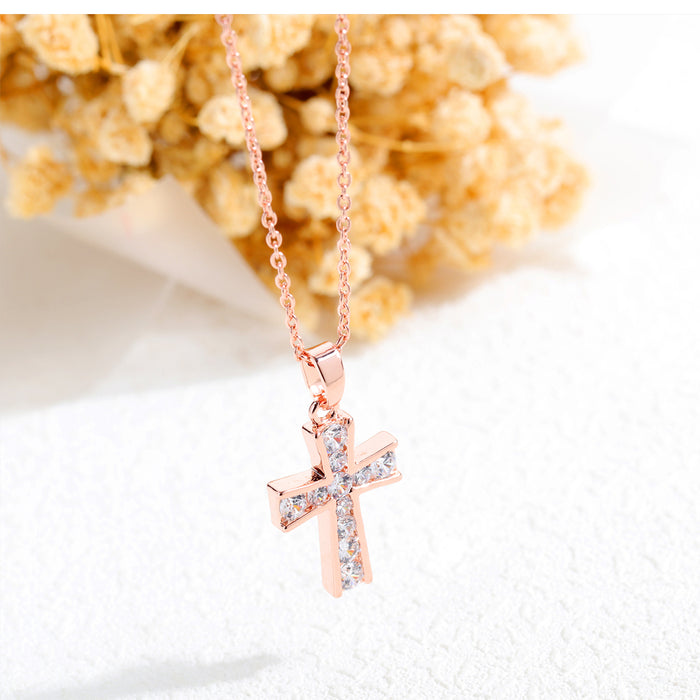 Rose Gold Cross Necklace