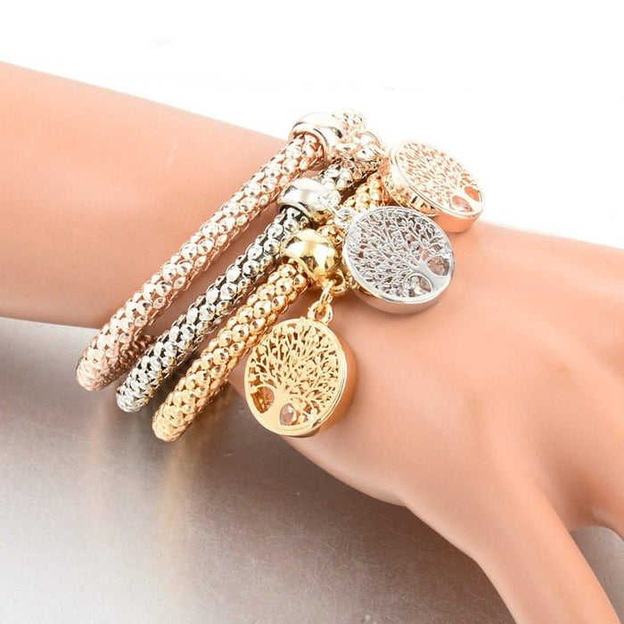 "Tree of Life" Bracelet with Charms & Austrian Crystals
