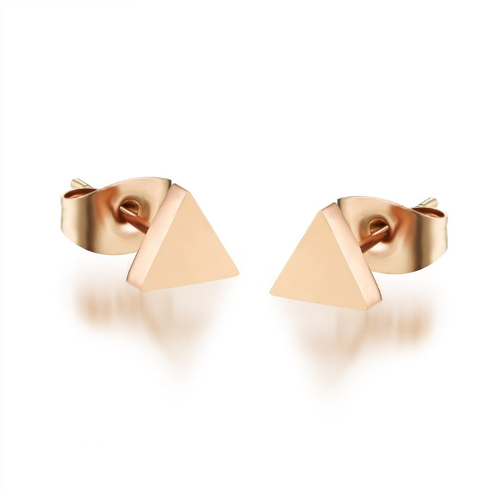 Champagne Gold Color Woman Stud Earring Classical Stainless Steel Triangle New Design Fashion Women Jewelry Earring