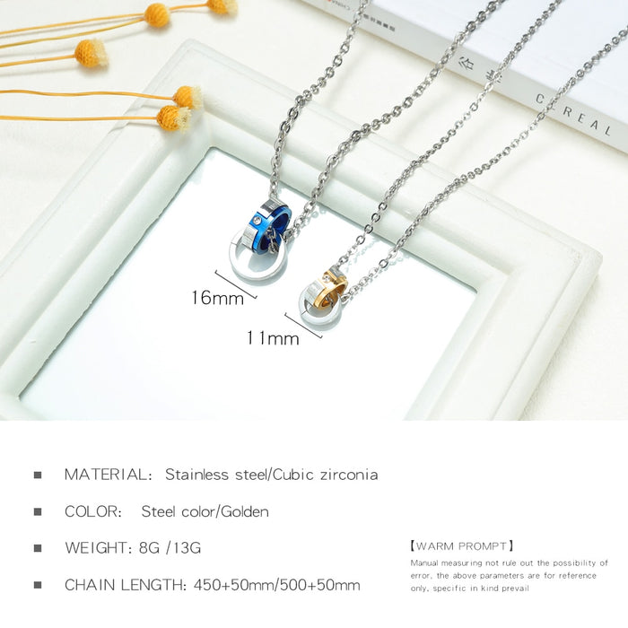 Couple Neaklaces 'ETERNAL LOVE' Matching Set Necklace for His and Her Valentines Gift for Boyfriend Girlfriend