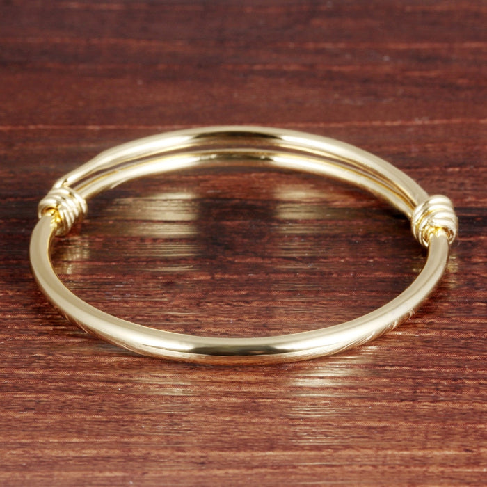 Gold Color Bangles For Baby Girls Boys Vintage Smooth Surface 12-15cm Long Fashion Jewelry Anklet Bangle