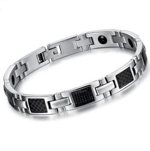 JEWELRY Fashion Gift Magnetic Bracelet Stone Inlay Health Balance STAINLESS STEEL MEN BRACELET Healthy Men Jewelry