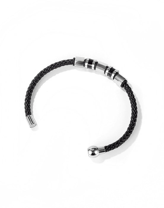 Men's Black Braided Bracelet Minimalist Design Magnetic Buckle Korean Style Steel Gold Accessories 7 JULY NEW ARRIVAL