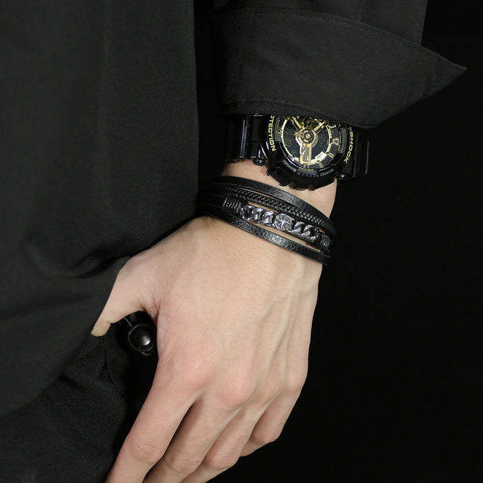 Fashionable Multilayer Braided Leather Bracelet