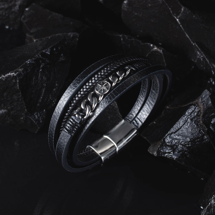 Fashionable Multilayer Braided Leather Bracelet