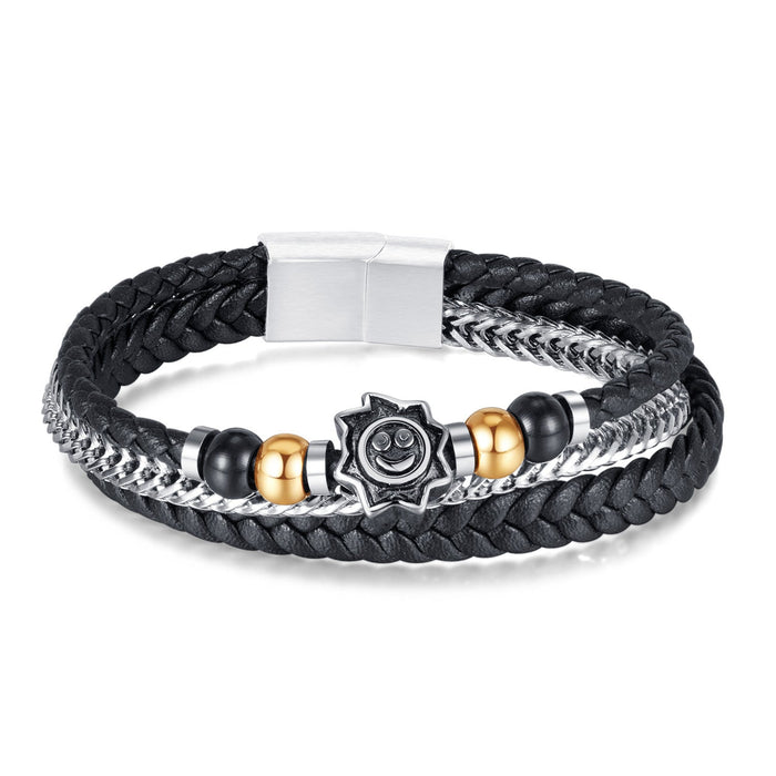 Retro Personality Multi-layer Band Hip Hop Street Everything Leather Bracelet