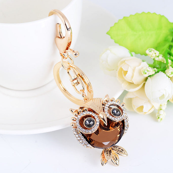 Personality Owl Car Keychain Fashion Bag Hangings