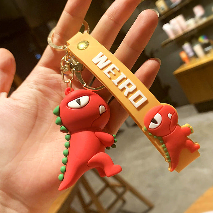 Dinosaur Keychain Hanging PVC Drop Glue Cartoon Personality Figure Backpack Pendant