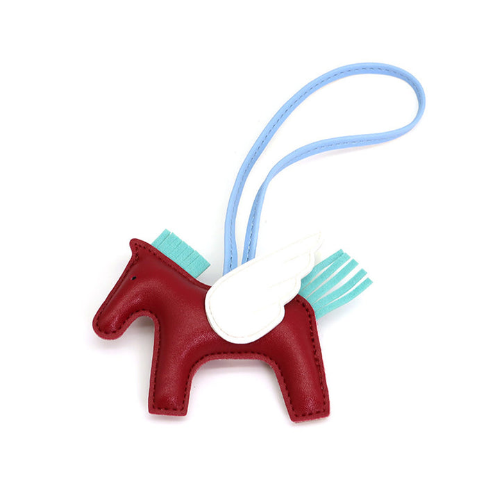 Cutie Pony Key Chain Leather Small Pegasus Hanging Ornament Car Pendant