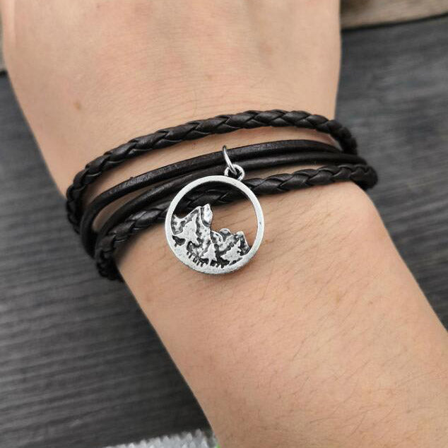 SanLan camping jewelry Outdoor Gifts Lovely  Pine Tree bracelet under the mountain hiking jewelry