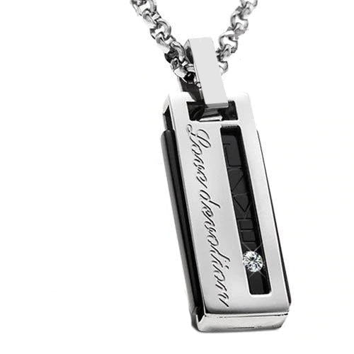 Titanium Pendant stainless steel couple necklace Jewelry Chain including