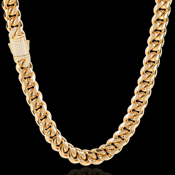 Hip Hop Jewelry Stainless Steel Round Grind Cuban Chain