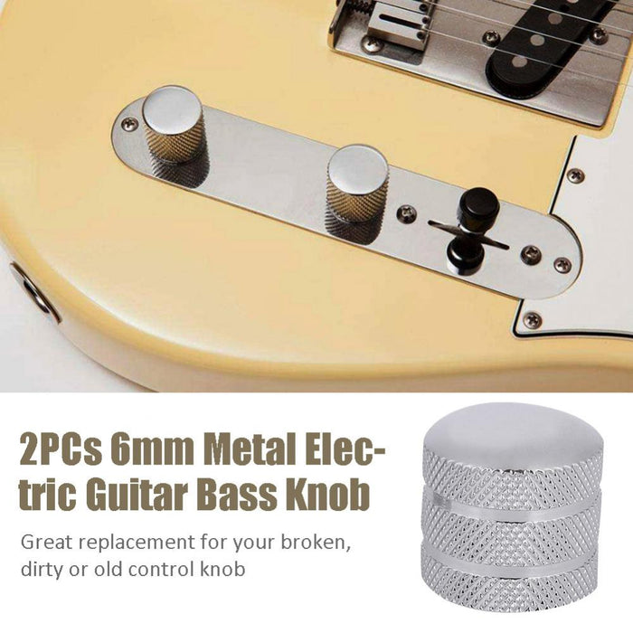 2PCs Metal Electric Guitar Bass Dome Knobs