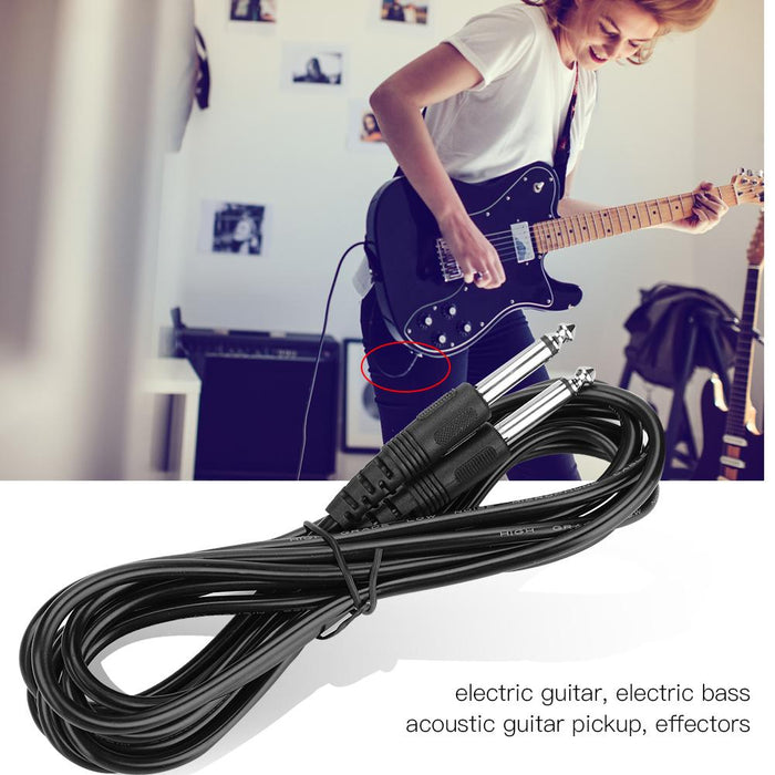 6.35mm Guitar AMP Instrument Patch Straight Jack Male Lead Cable Cord Double Straight