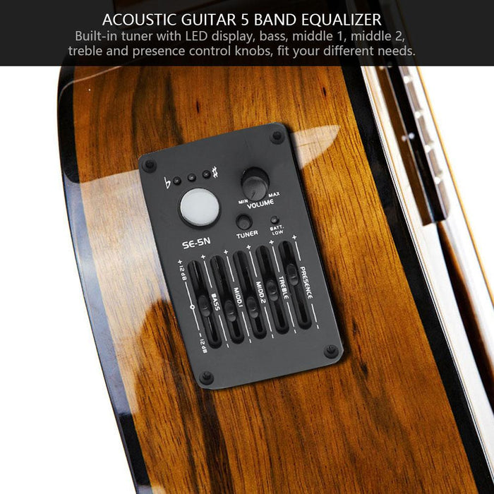 SE-5N 5 Band EQ Equalizer Pickup Tuner for Acoustic Guitar Musical Instrument Accessory Kit