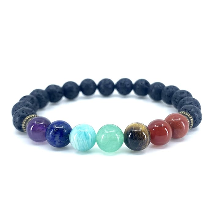 Bracelet "Healing of the 7 chakras" in Lava Stones