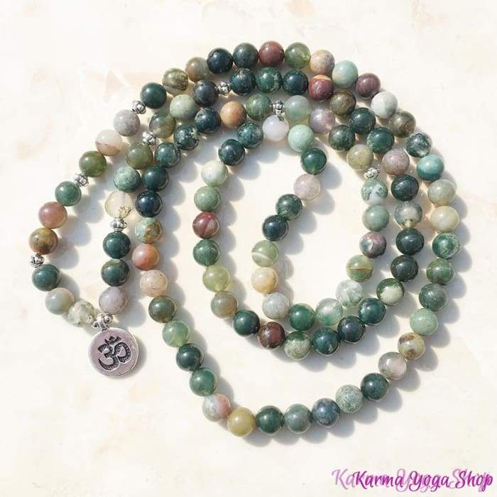 "Lucky" Mala Bracelet with 108 Indian Agate beads