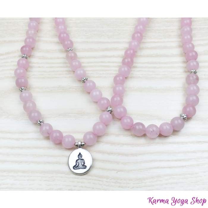 "Buddha's Comfort & Love" Mala Bracelet 108 Rose Quartz beads