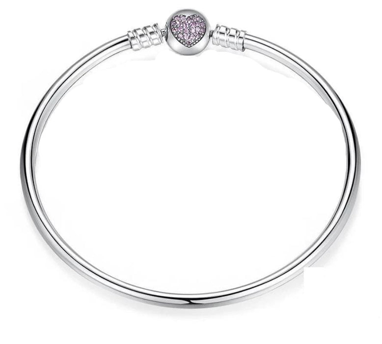 Bracelets 17cm Length / Silver Crystal Heart Love Bracelet