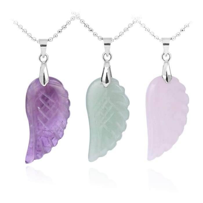Necklace and Pendant "Angel's Wing" in Natural Stones - 8 stones available
