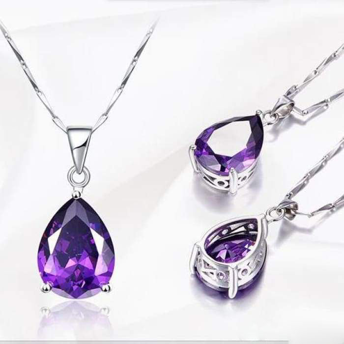 Necklace and Pendant "Beautiful Amethyst" in 925 Silver