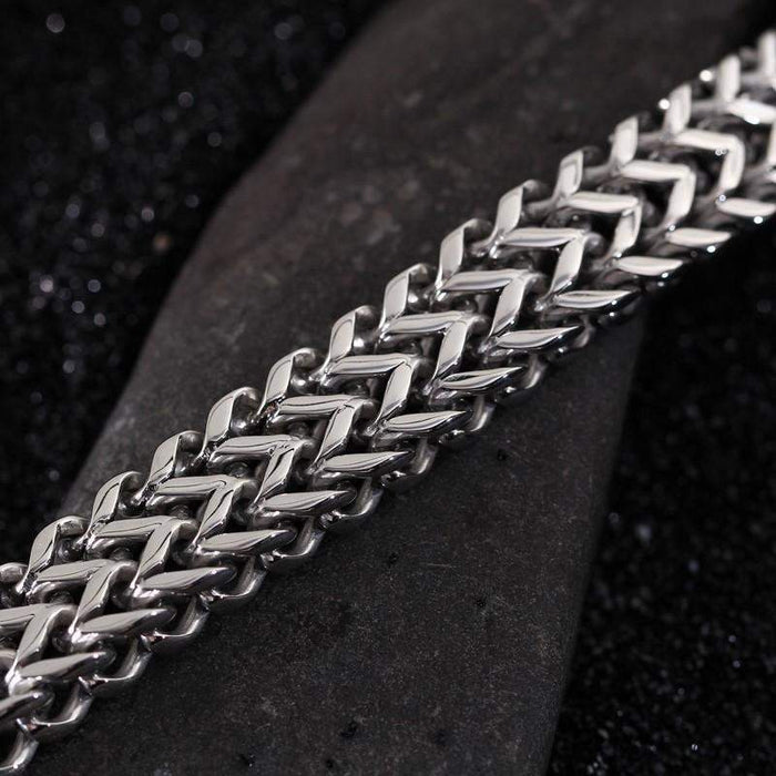 Cool Stainless Steel Double Dragon Snake Chain Bracelet