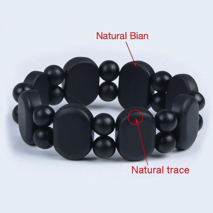Natural Black Bian Stone Bracelet