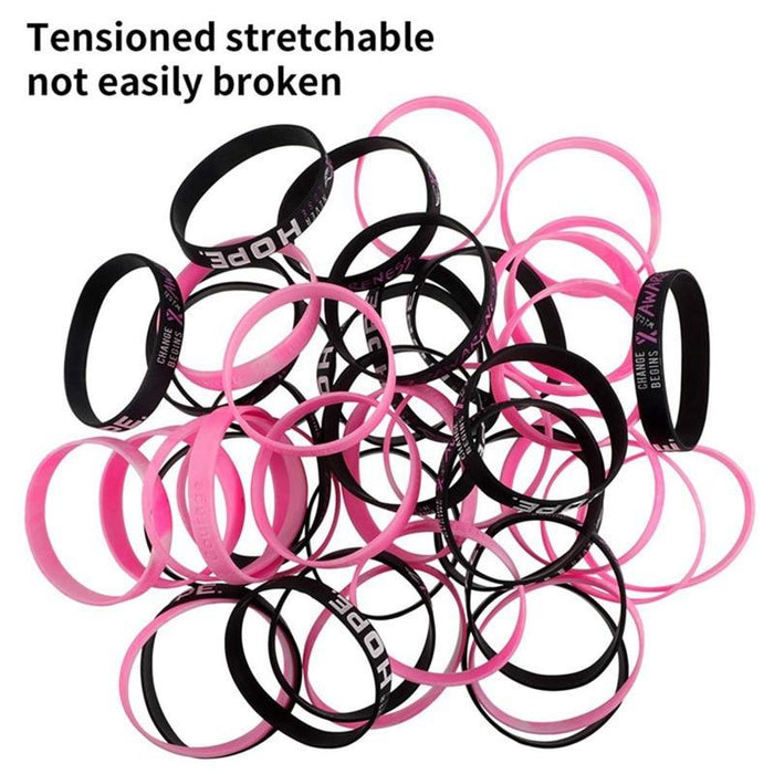 Breast cancer awareness ribbon wristband