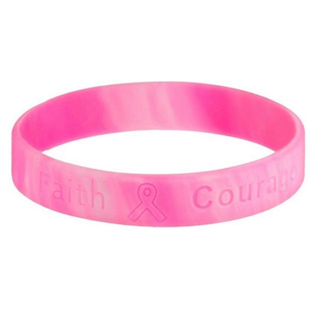 Breast cancer awareness ribbon wristband