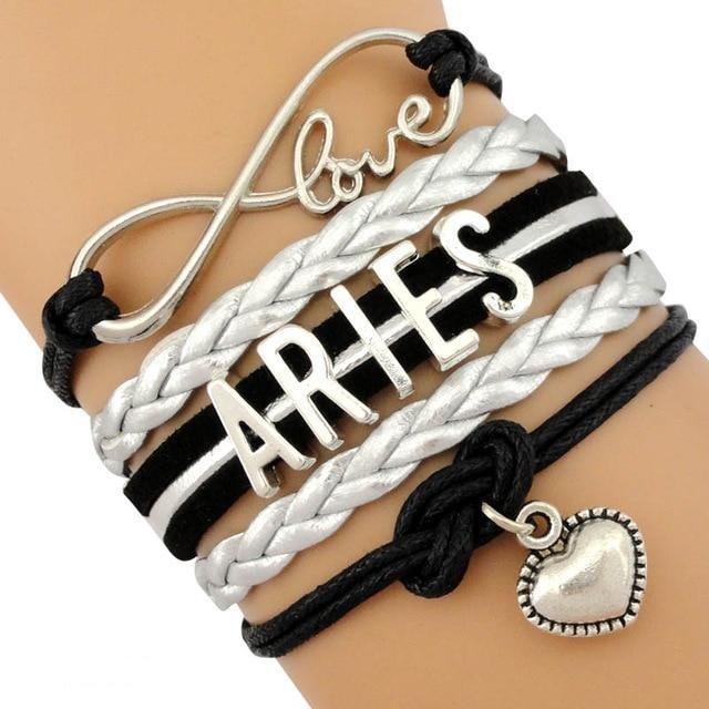 Infinity Love 12 Zodiac Sign Leather Bracelets
