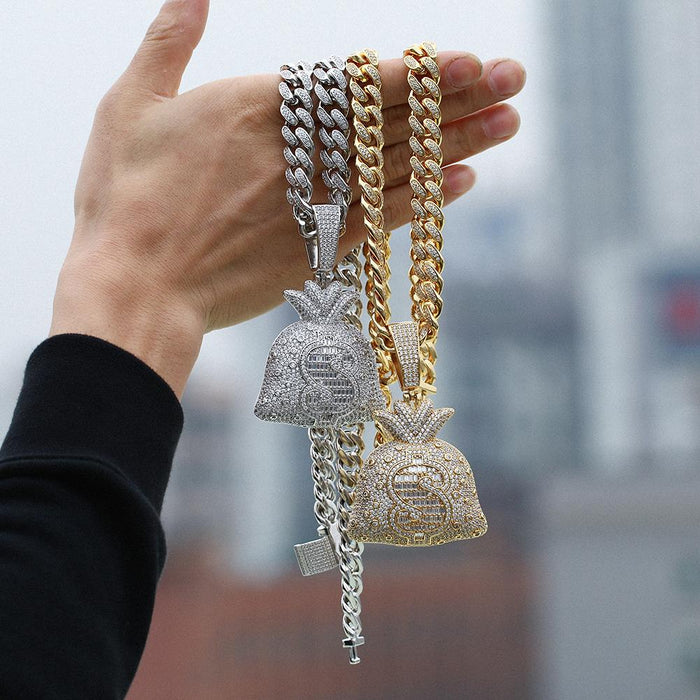 Hip Hop Big Money Bag Pendant Necklace