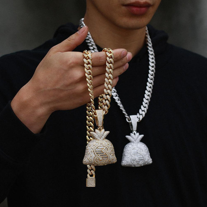 Hip Hop Big Money Bag Pendant Necklace