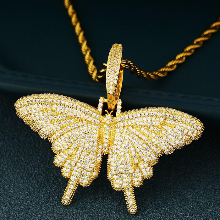 Hip Hop Butterfly Pendant Necklace
