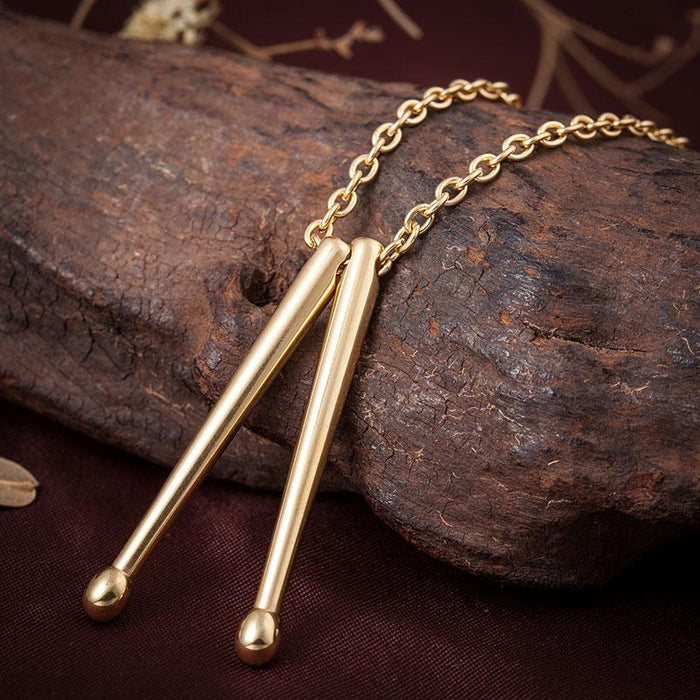 Drumsticks Pendant Necklace Necklace EVE Music Gold 