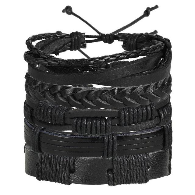 Black / Brown Vintage Multi-layer Leather Wrap Bracelet