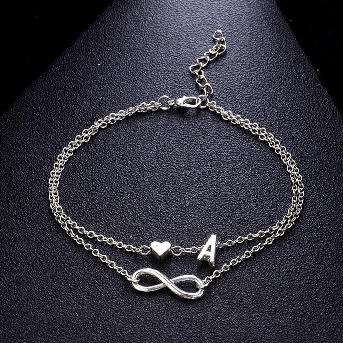Initial Infinity Anklet Bracelet For Woman