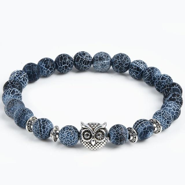 Animal Head Buddha Bead Natural Charm Stone Bracelet