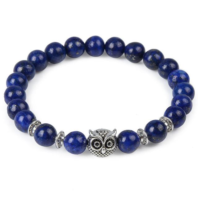 Animal Head Buddha Bead Natural Charm Stone Bracelet