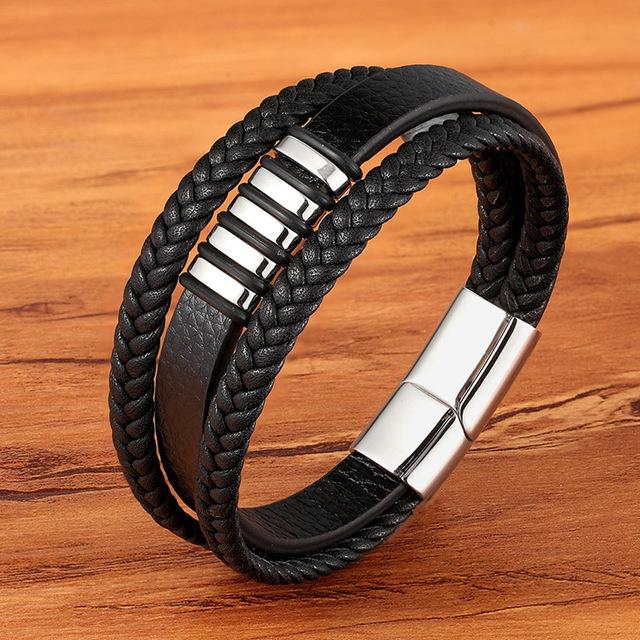 Triple Layer Leather Bracelet