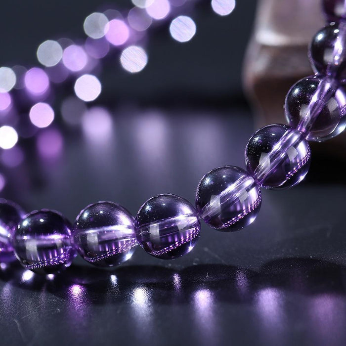 Natural Amethyst Clear Crystal Beads Bracelet