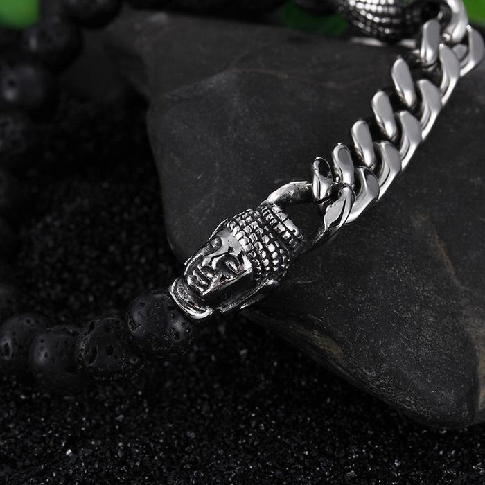 Buddha Lava Stone Bracelet