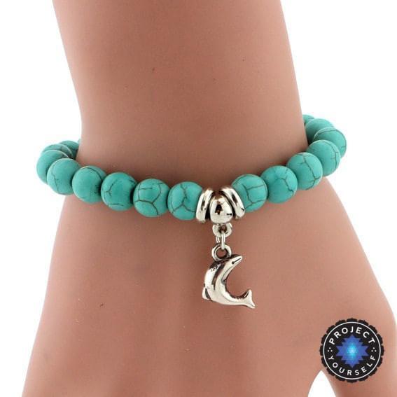 Turquoise Tree of Life Charm Bracelet